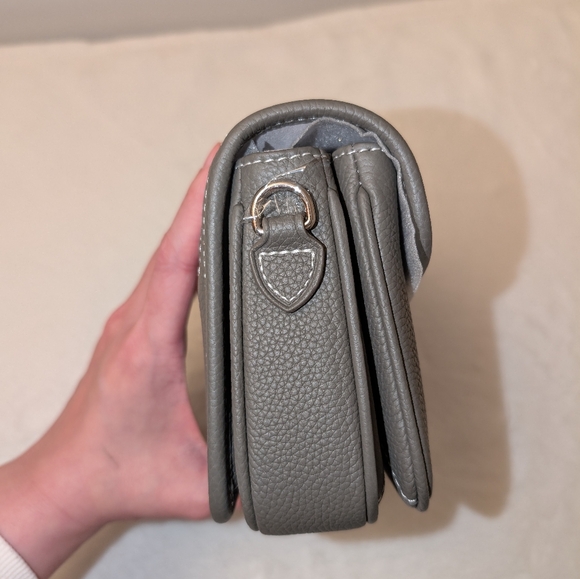 DUYP Graphite Grey "Le Petit Paris15" Mini Leather Crossbody bag Silver Hardware - Picture 10 of 16